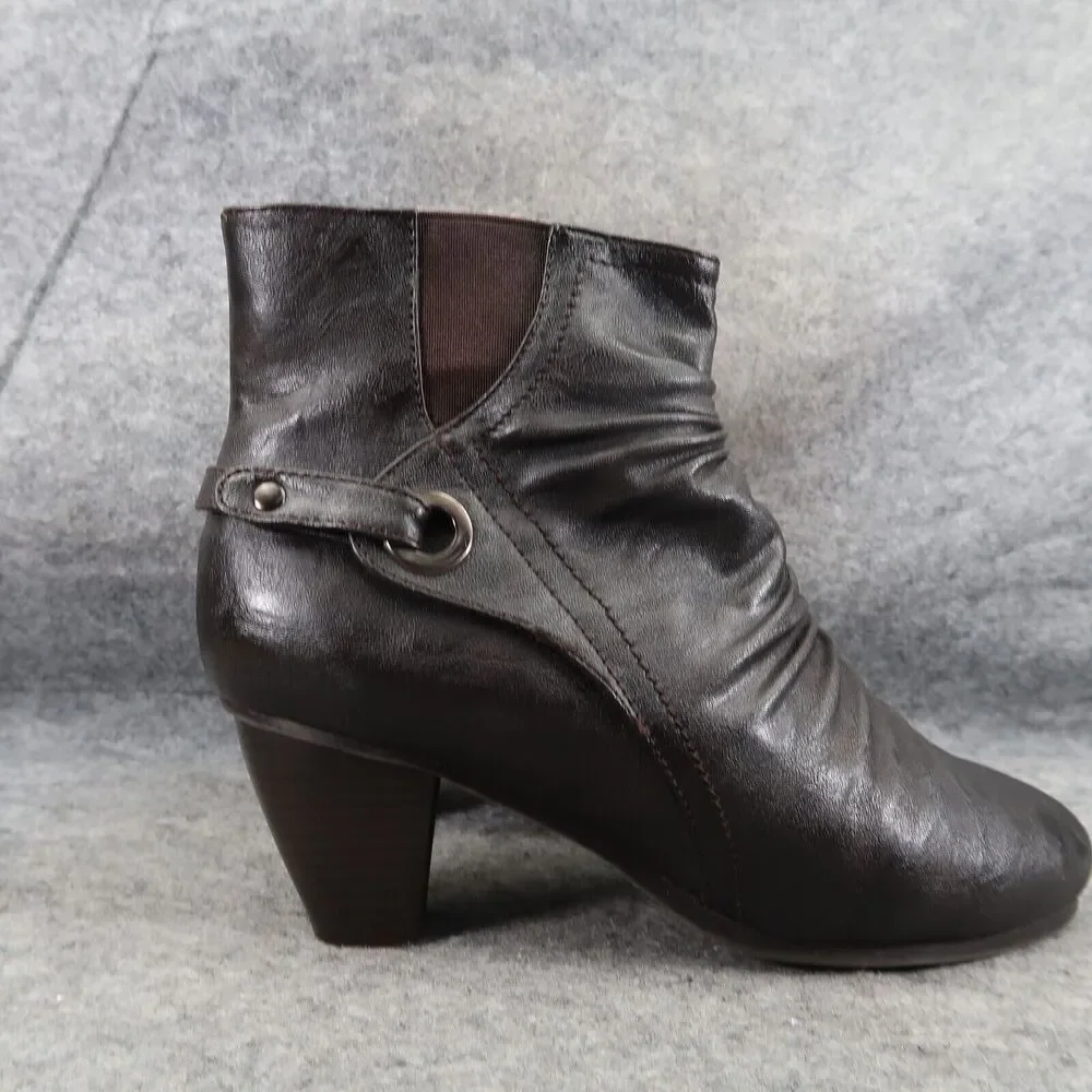 Spring Step Shoes Womens 39 Patrizia Bootie Block Heel Slouchy Leather Fashion